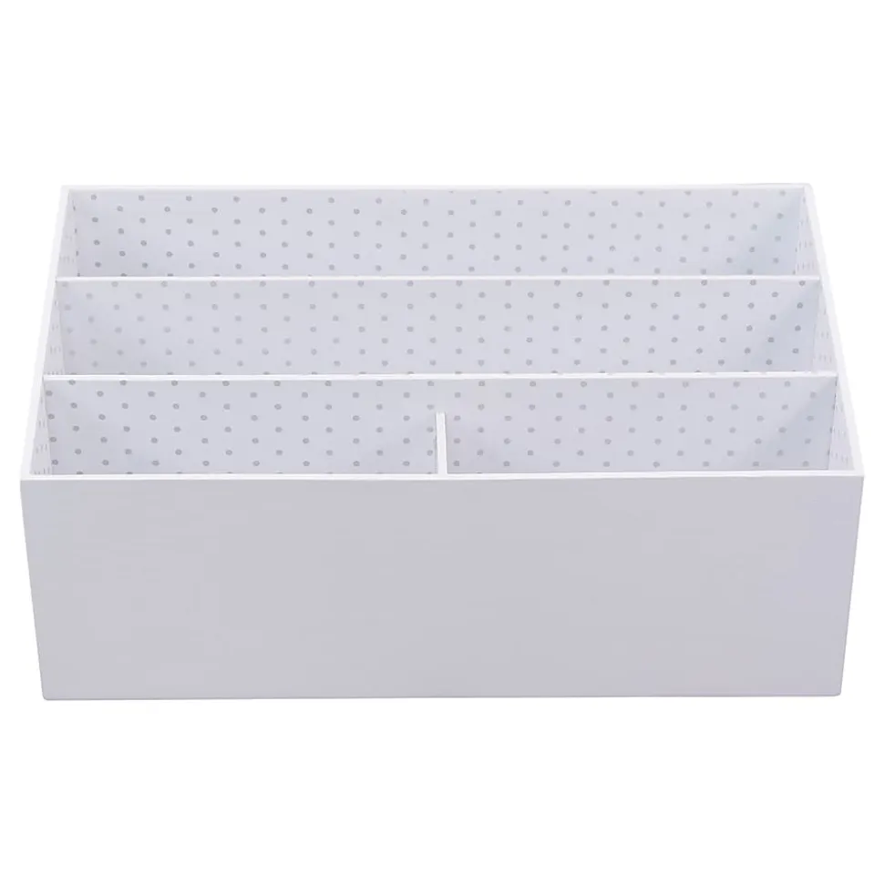 Realspace® White Dot Desktop Organizer