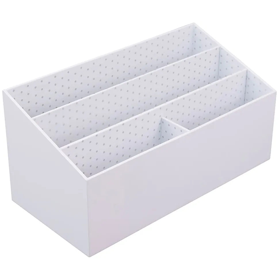 Realspace® White Dot Desktop Organizer