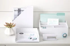 Realspace® White Dot Desktop Organizer