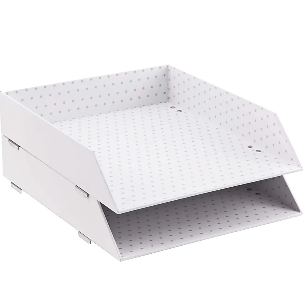 Realspace® White Dot Stacking Letter Tray