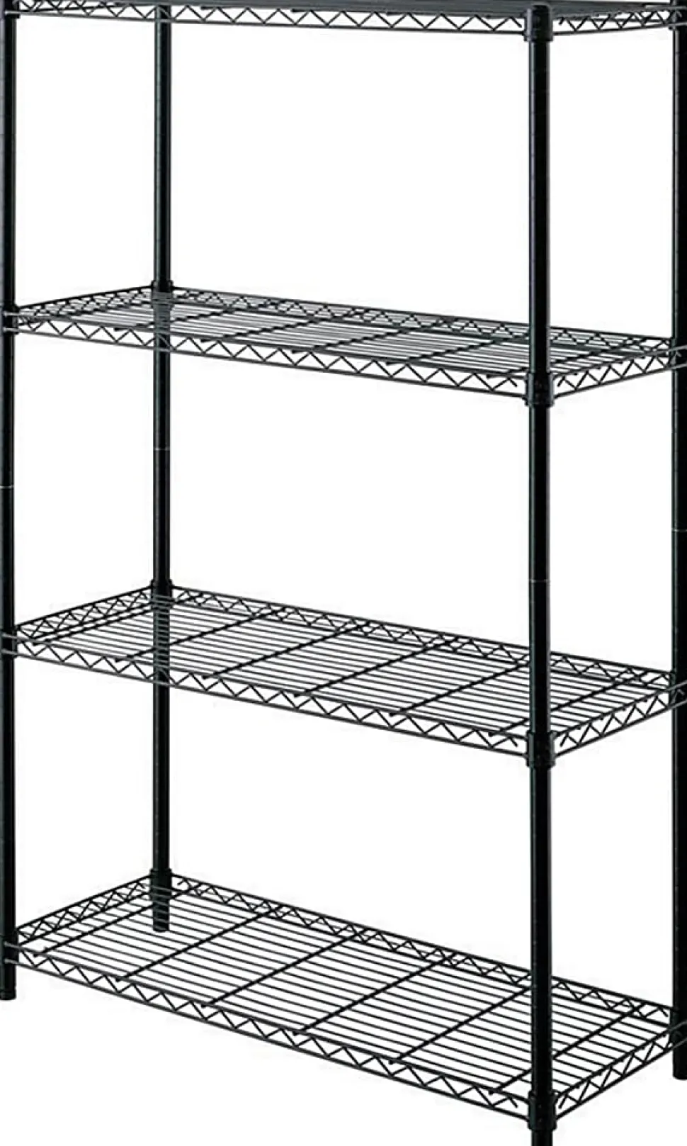 Realspace® Wire Shelving, 4-Shelves, 54"H x 36"W x 14"D, Black