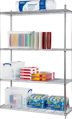 Realspace® Wire Shelving, 4-Shelves, 72