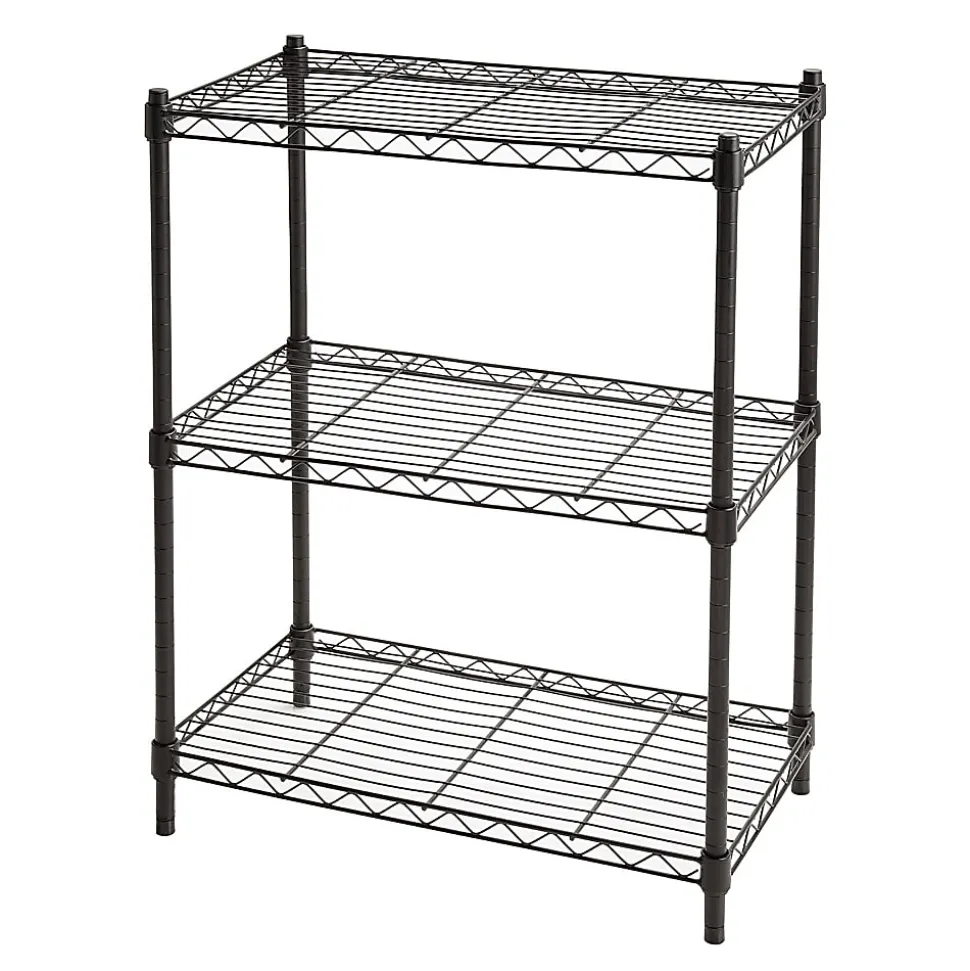 Realspace® Wire Shelving, 3-Shelves, 30"H x 23"W x 13"D, Black