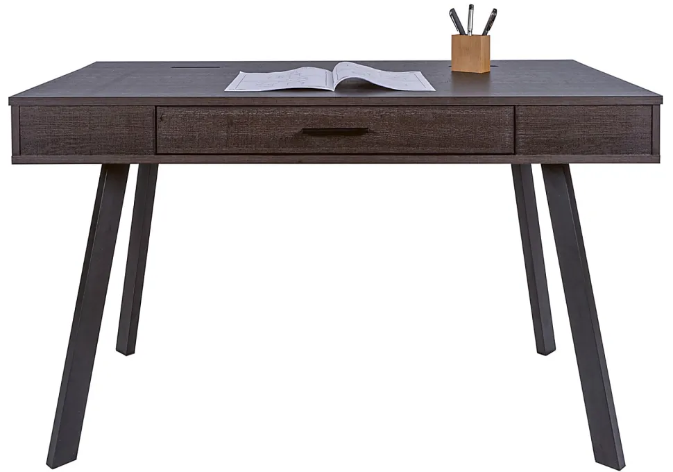 Realspace® 48"W Lancott Computer Desk, Dark Brown