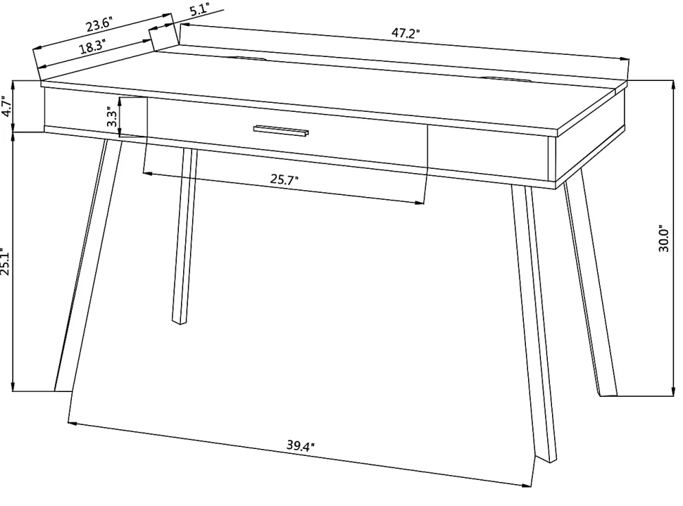 Realspace® 48"W Lancott Computer Desk, Dark Brown
