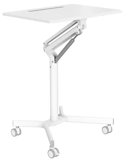 Realspace® 28"W Mobile Sit-to-Stand Compact Desk/Laptop Cart Workstation, 28-3/4"H x 28"W x 22-1/16"D, White