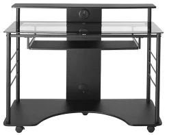 Realspace® 47"W Mobile Tech Desk Workstation, 36-1/16"H x 47-1/4"W x 26"D, Black