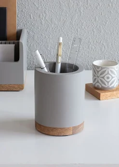 Realspace® Wood Pen Cup, 4-1/2