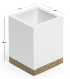 Realspace® Wood Pen Cup, 4-1/2