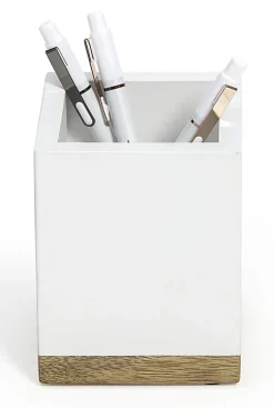 Realspace® Wood Pen Cup, 4-1/2