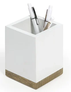 Realspace® Wood Pen Cup, 4-1/2