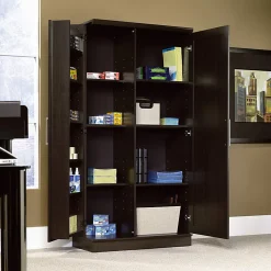 Realspace® 36"W 12-Shelf Storage Cabinet, Dakota Oak
