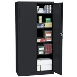 Realspace® 36"W Steel 5-Shelf Cabinet, Black