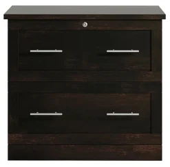 Realspace® 29-7/16"W x 18-1/2"D Lateral 2-Drawer File Cabinet, Peppered Black