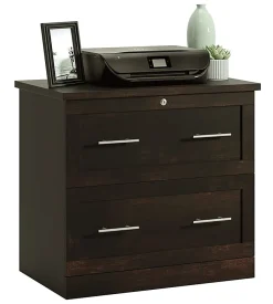 Realspace® 29-7/16"W x 18-1/2"D Lateral 2-Drawer File Cabinet, Peppered Black