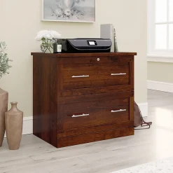Realspace® 29-7/16"W x 18-1/2"D Lateral 2-Drawer File Cabinet, Mulled Cherry