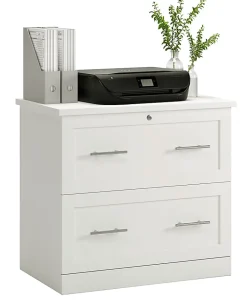 Realspace® 29-7/16"W x 18-1/2"D Lateral 2-Drawer File Cabinet, White