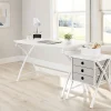 Realspace® X-Cross 48"W Computer Desk With File Cabinet, White, ODUSBTSXDFW2