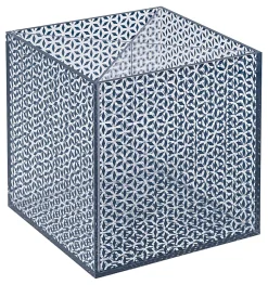 Realspace® Zora Acrylic Desktop Organizer Cube, 6"H x 6"W x 6"D, Clear/Blue