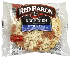 Red Baron Deep Dish Pizza Singles Variety Pack, 4-Cheese/Pepperoni, 70.56-Oz, Box Of 12