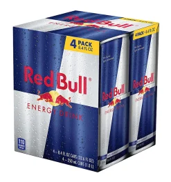 Red Bull Energy Drinks, Original, 8.4 Oz, Pack Of 4 Cans