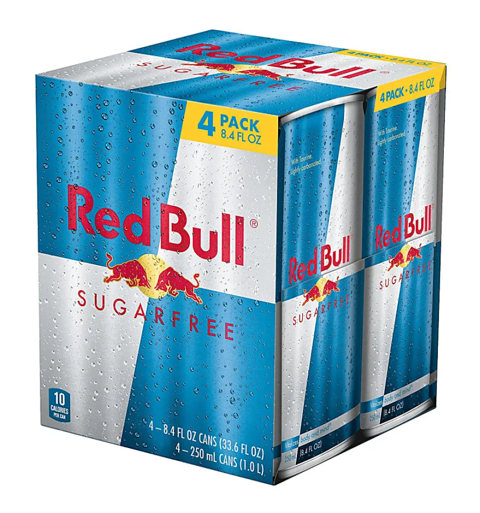 Red Bull Sugarfree Energy Drink, 8.4 Oz, Pack Of 4 Cans