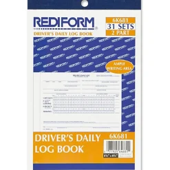Rediform Carbonless 2-part Driver's Daily Log Book - 2 PartCarbonless Copy - 5.37" x 8.75" Form Size - White - Black Print Color - Recycled - 1 / Each