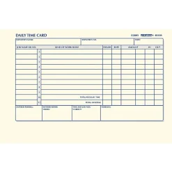 Rediform® Daily Time Clock Card Pads, For Daily Time/2-Page, 4.25" x 7", Manila, 100 Pages