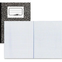 Rediform National 1 subject composition book. 80 sheets, Sewn binding with Flexible Black Marble Cover, Xtreme White paper, 10'' x 7 7/8''