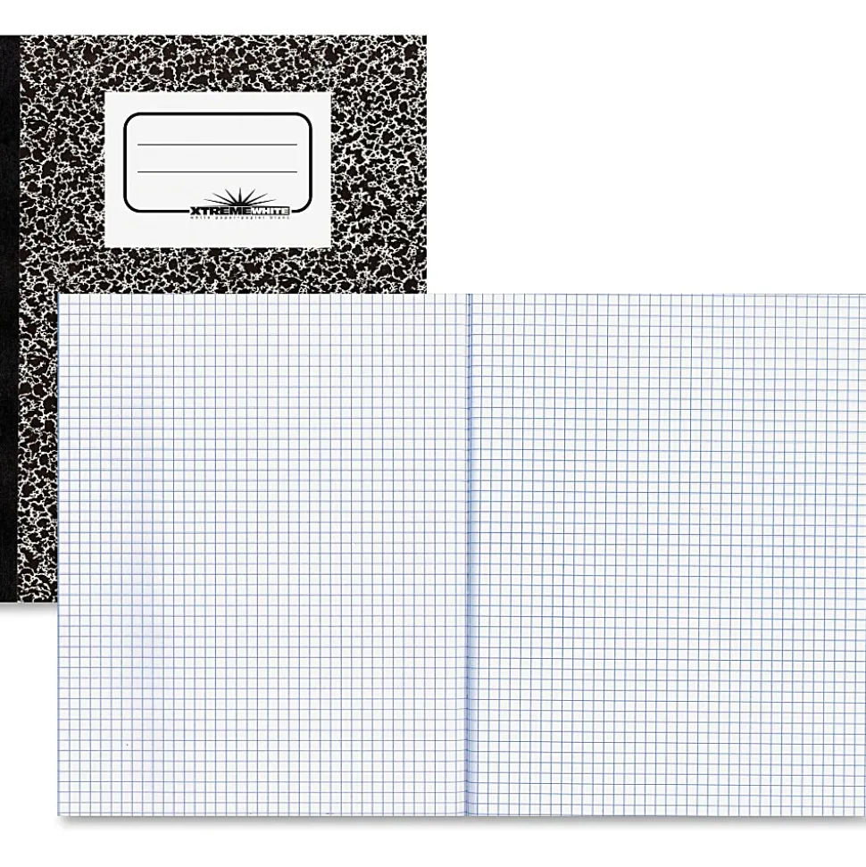 Rediform National 1 subject composition book. 80 sheets, Sewn binding with Flexible Black Marble Cover, Xtreme White paper, 10'' x 7 7/8''