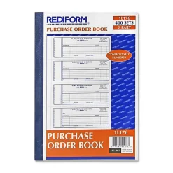 Rediform 2-Part Purchase Order Book - 400 Sheet(s) - Stapled - 2 Part - Carbonless Copy - 2 3/4" x 7" Sheet Size - Blue Print Color - 1 Each
