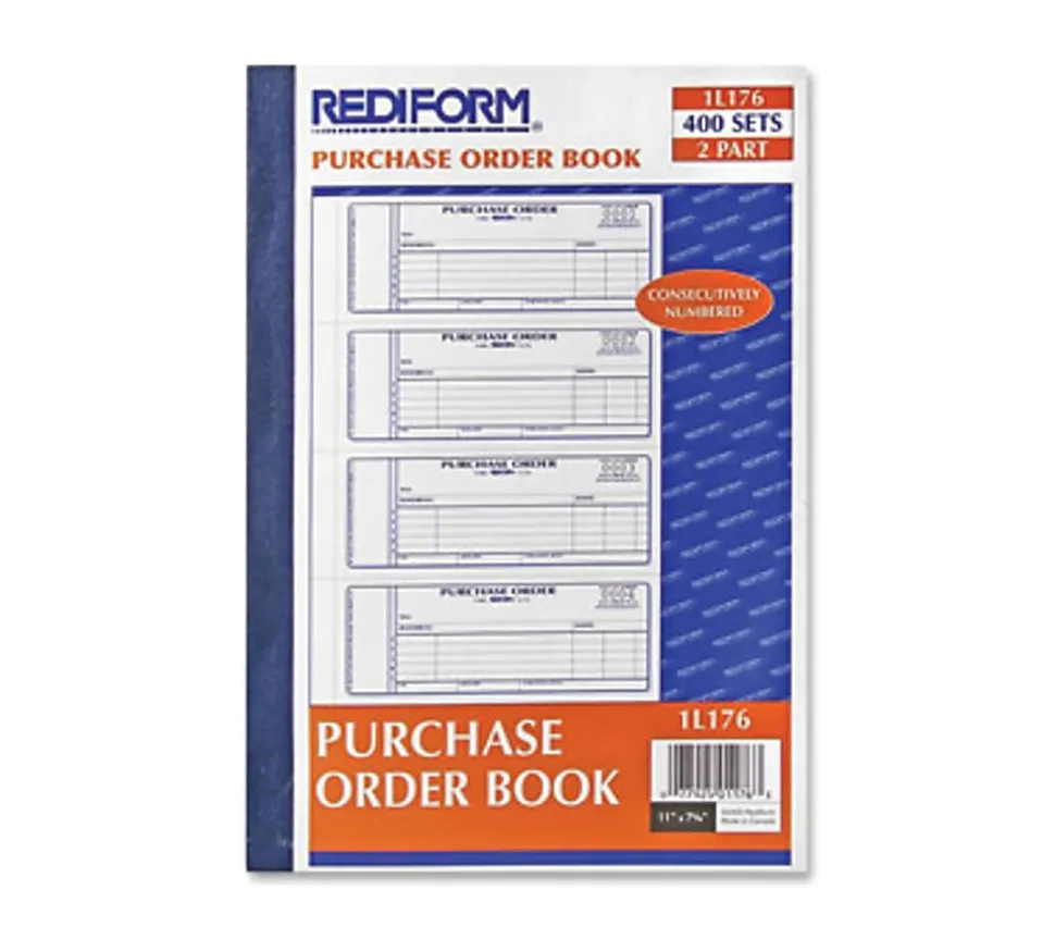 Rediform 2-Part Purchase Order Book - 400 Sheet(s) - Stapled - 2 Part - Carbonless Copy - 2 3/4" x 7" Sheet Size - Blue Print Color - 1 Each