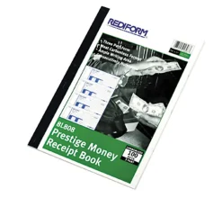 Rediform 3-pt Carbonless Money Receipt Book - 100 Sheet(s) - Book Bound - 3 Part - Carbonless Copy - 7"x2 3/4" Sheet Size - 8L808