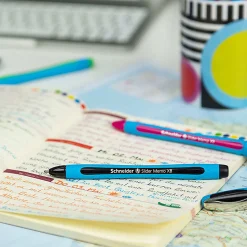 Rediform® Schneider Slider Memo XB Ballpoint Pens, Extra Broad Point, 1.4 mm, Blue Barrels, Blue Ink, Pack Of 10 Pens