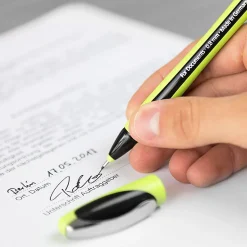 Rediform Schneider Xpress Premium Fineliner Pens, Fine Point, 0.8 mm, Black/Green Barrel, Black Ink, Pack Of 10 Pens