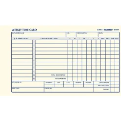 Rediform® Weekly Time Clock Card Pad, 4.25" x 7", Manila, Pad Of 100
