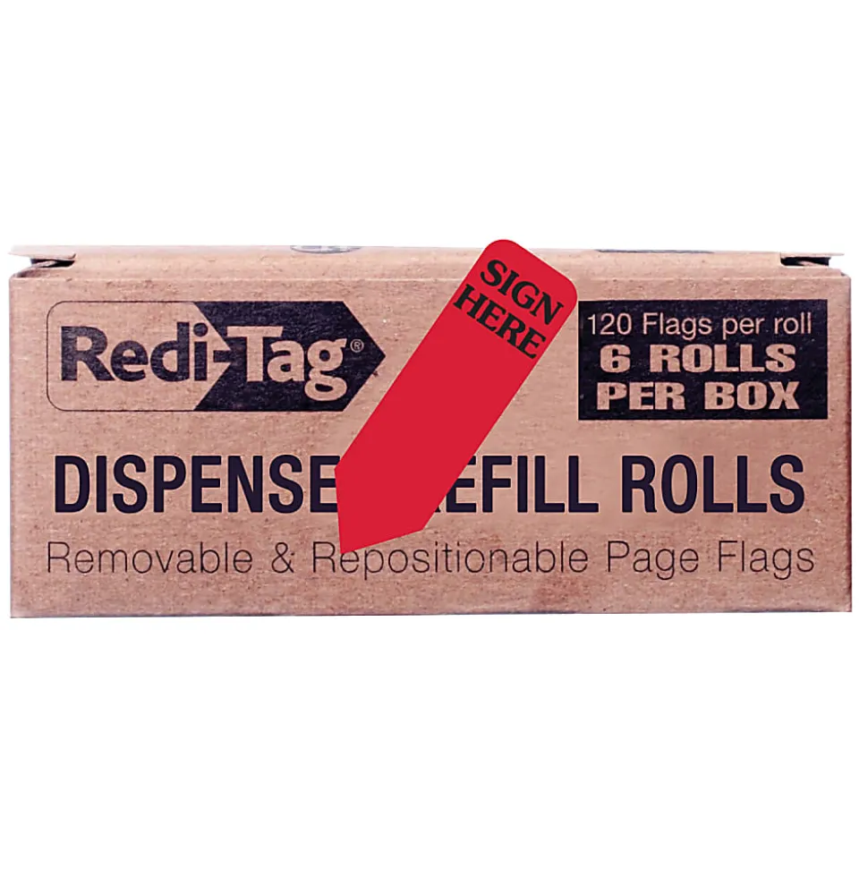 Redi-Tag - Flag refills - - 720 sheets (6 x 120) - red