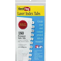 Redi-Tag® Laser Index Tabs, 7/16" x 1", White, Pack Of 180
