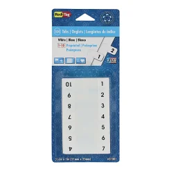 Redi-Tag® Permanent Index Tabs, White, 1-10 & 3 Blank Per Set, 8 Sets, 104 Total Tabs