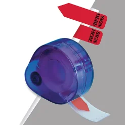 Redi-Tag® Preprinted Signature Flags In Dispenser, SIGN HERE, Arrow, Red