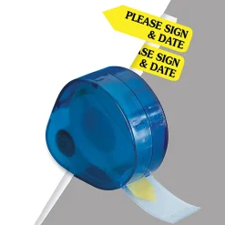 Redi-Tag® Preprinted Signature Flags In Dispenser, PLEASE SIGN & DATE, Yellow