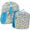 RED.STONE 2-Piece Backpack/Lunch Bag Set With Laptop/Tablet Pocket, Rainbows