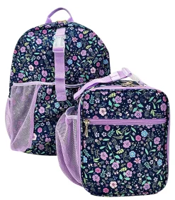 RED.STONE 2-Piece Backpack/Lunch Bag Set With Laptop/Tablet Pocket, Floral