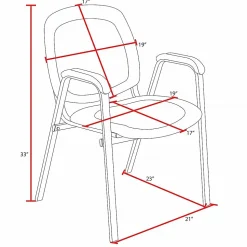 Regency Ace Vinyl Stacking Chair With Arms, Black