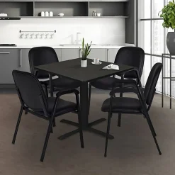 Regency Ace Vinyl Stacking Chair With Arms, Black