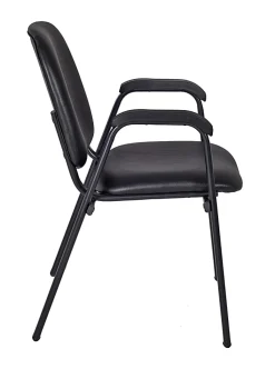 Regency Ace Vinyl Stacking Chair With Arms, Black