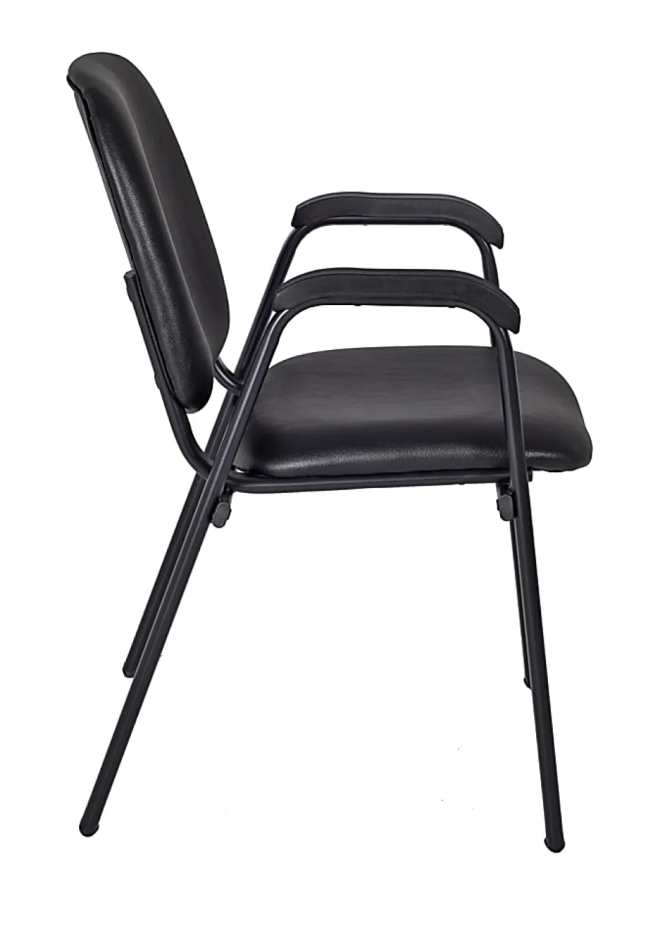 Regency Ace Vinyl Stacking Chair With Arms, Black