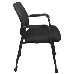 Regency Knight Mesh Stacking Chairs, With Casters, Black, Pack Of 12 Chairs