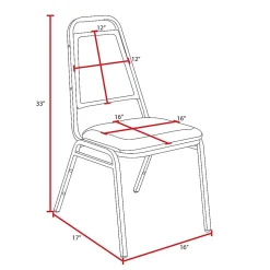 Regency Restaurant Vinyl Stacking Chairs, Black, Pack Of 4 Chairs