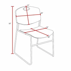Regency Zeng Polyurethane Armless Stacking Chairs, Black, Pack Of 4 Chairs